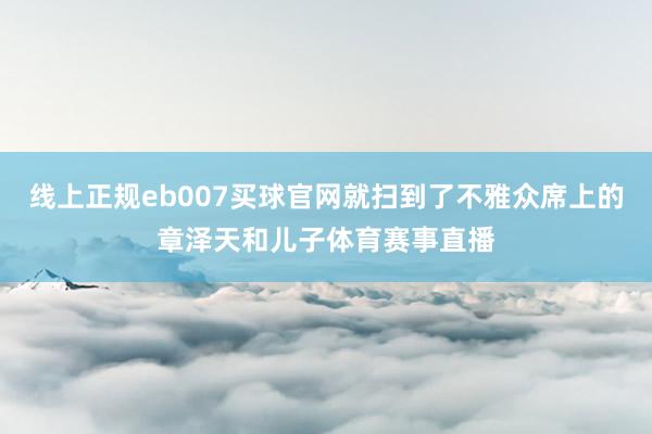 线上正规eb007买球官网就扫到了不雅众席上的章泽天和儿子体育赛事直播