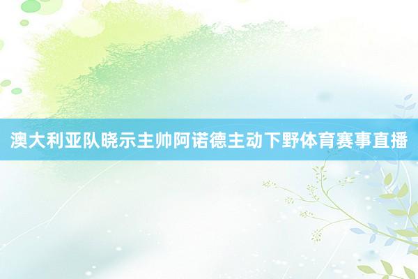 澳大利亚队晓示主帅阿诺德主动下野体育赛事直播