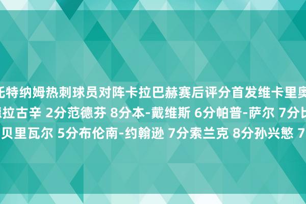 托特纳姆热刺球员对阵卡拉巴赫赛后评分首发维卡里奥 7分阿奇-格雷 7分德拉古辛 2分范德芬 8分本-戴维斯 6分帕普-萨尔 7分比苏马 5分卢卡斯-贝里瓦尔 5分布伦南-约翰逊 7分索兰克 8分孙兴慜 7分替补乌多基 8分库卢塞夫斯基 7分维尔纳 5分本坦库尔 6分米凯伊-穆尔 出场时刻太短无评分体育录像/图片